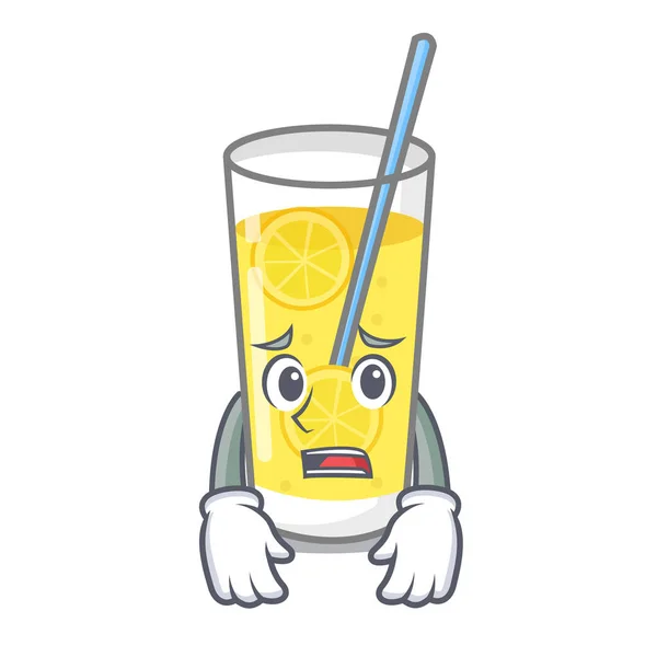 Afraid lemonade mascot cartoon style — Stock Vector