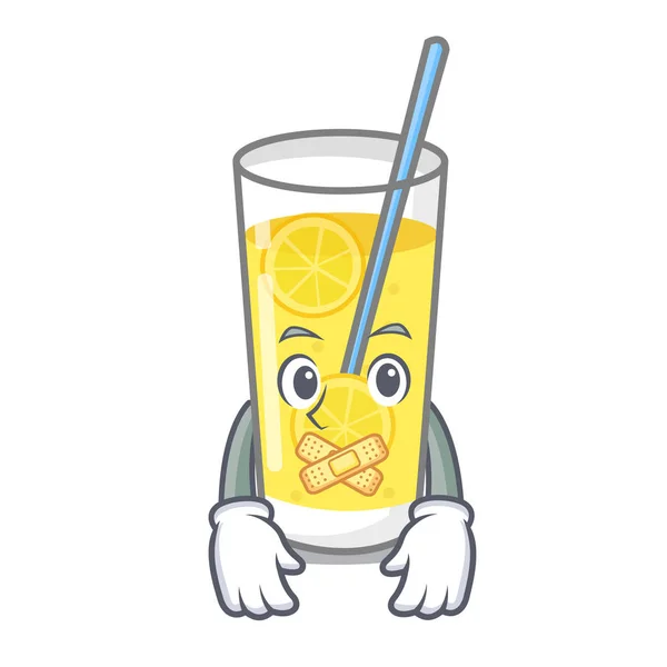 Tyst Lemonad Maskot Tecknad Stil Vektorillustration — Stock vektor