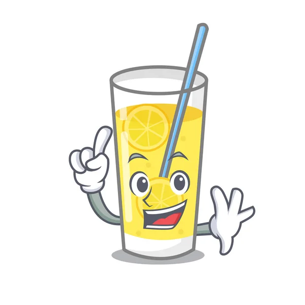 Mascotte de limonade doigt style dessin animé — Image vectorielle