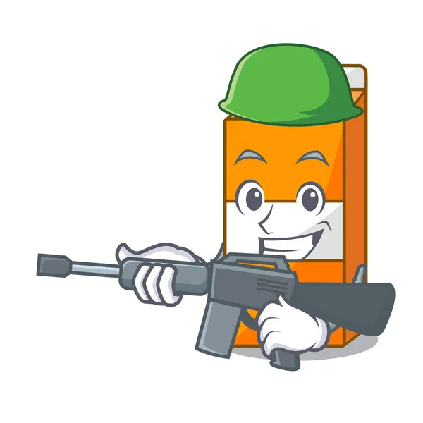Armee Paket Saft Charakter Cartoon — Stockvektor