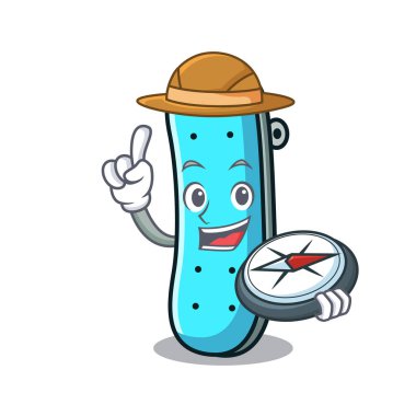 Explorer kaykay maskot karikatür tarzı