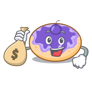 Para çantası çörek yabanmersinli karakter karikatür ile