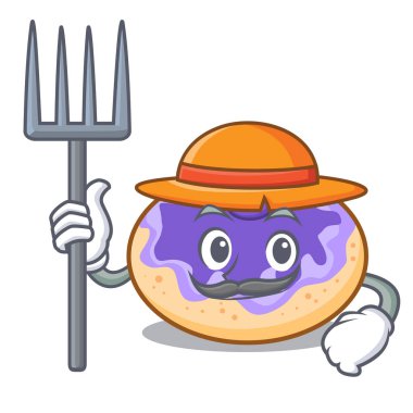 Çiftçi çörek yabanmersinli karakter karikatür