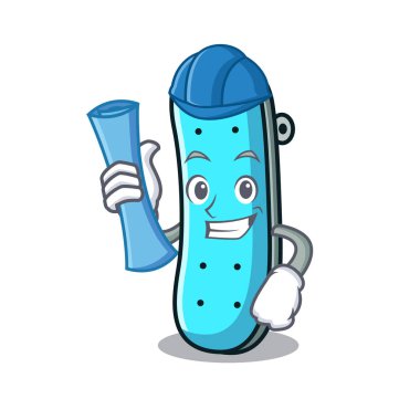 Mimar kaykay karakter karikatür tarzı