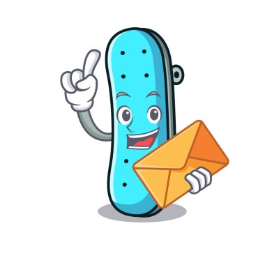 Zarf kaykay karakter karikatür tarzı ile