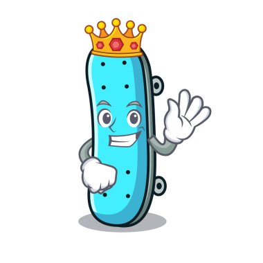 Kral kaykay maskot karikatür tarzı