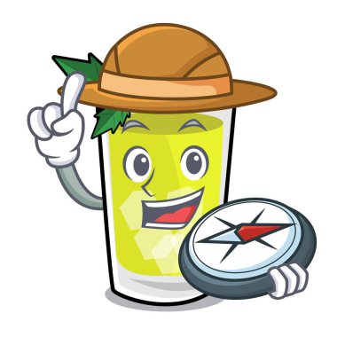 Explorer sakinleşmek maskot karikatür vektör halat