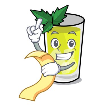 Menü sakinleşmek maskot karikatür vektör halat ile