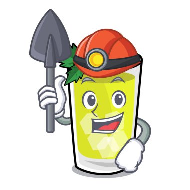 Madenci sakinleşmek maskot karikatür vektör halat