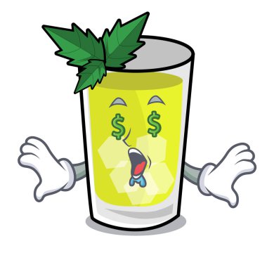 Para göz sakinleşmek maskot karikatür vektör halat