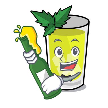 Bira sakinleşmek maskot karikatür vektör halat ile