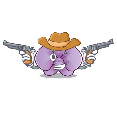 Kovboy orkide çiçek karakter karikatür vektör çizim