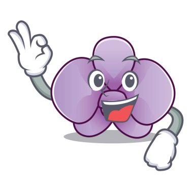 İyi orkide çiçek karakter karikatür vektör çizim