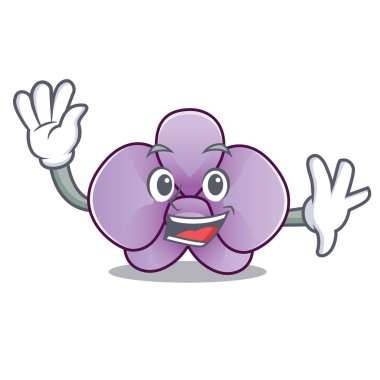 Orkide çiçek karakter karikatür vektör çizim sallayarak