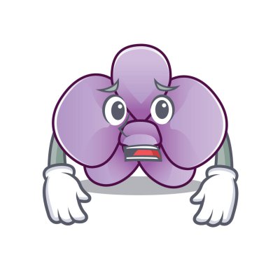 Korkarım orkide çiçek maskot karikatür vektör çizim