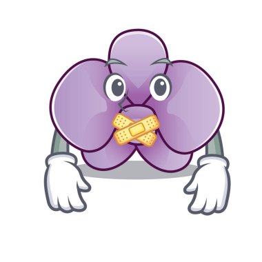 Sessiz orkide çiçek maskot karikatür vektör çizim