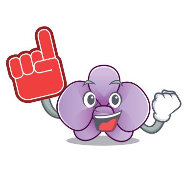 Köpük parmak orkide çiçek maskot karikatür vektör çizim