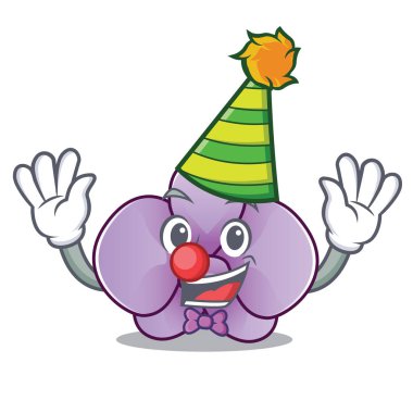 Palyaço orkide çiçek maskot karikatür vektör çizim