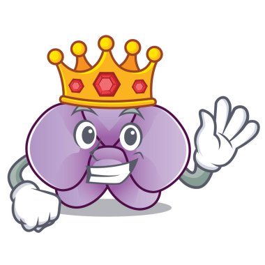 Kral orkide çiçek maskot karikatür vektör çizim