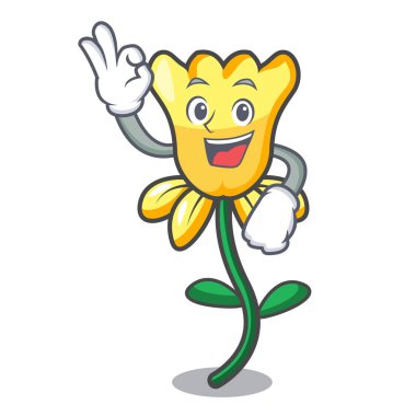 Tamam nergis çiçek karakter karikatür vektör çizim