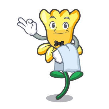 Garson nergis çiçek maskot karikatür vektör çizim