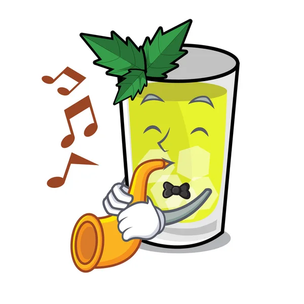 Trumpet Mint Julep Mascot Cartoon Vector Ilustration — Stock Vector