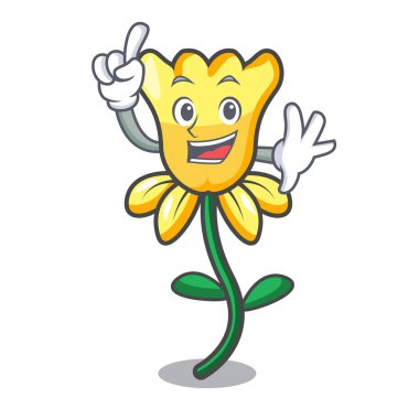 Parmak nergis çiçek maskot karikatür vektör çizim