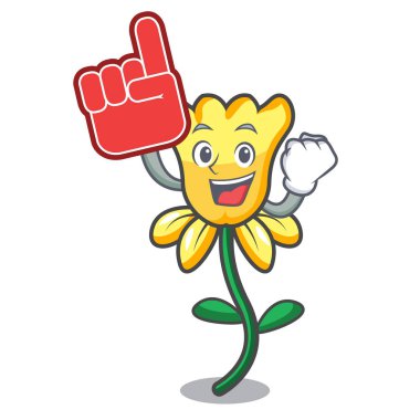 Köpük parmak nergis çiçek maskot karikatür vektör çizim