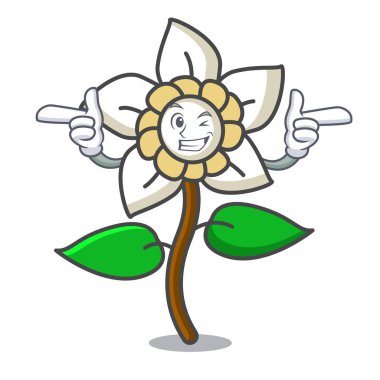 Wink Yasemin çiçeği karakter karikatür vektör çizim