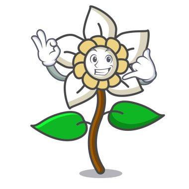 Bana Yasemin çiçeği maskot karikatür vektör çizim de