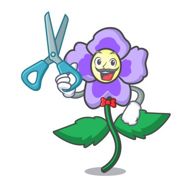 Homo çiçek karakter karikatür vektör çizim berber