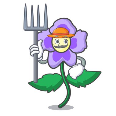 Çiftçi homo çiçek karakter karikatür vektör çizim