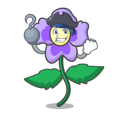 Korsan homo çiçek karakter karikatür vektör çizim