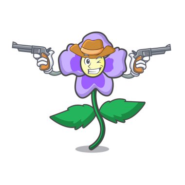 Kovboy homo çiçek karakter karikatür vektör çizim