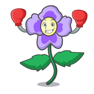 Boks homo çiçek karakter karikatür vektör çizim