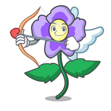 Aşk tanrısı homo çiçek karakter karikatür vektör çizim