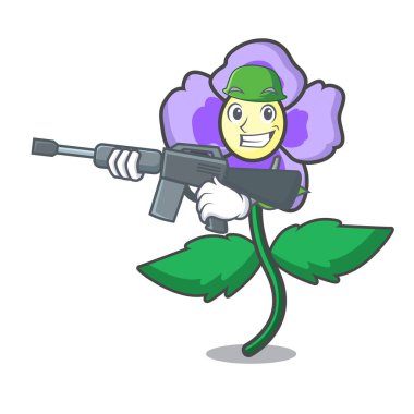 Ordu homo çiçek karakter karikatür vektör çizim