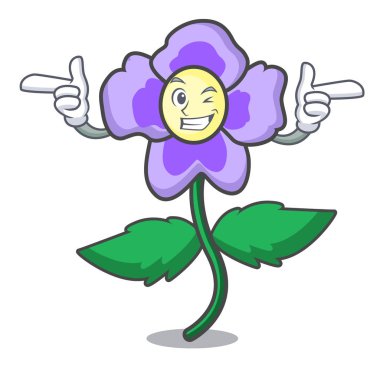 Wink homo çiçek karakter karikatür vektör çizim