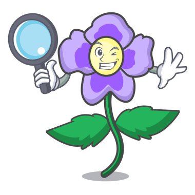 Dedektif homo çiçek karakter karikatür vektör çizim