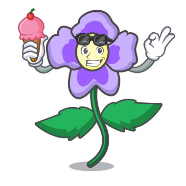 Dondurma homo çiçek karakter karikatür vektör çizim ile