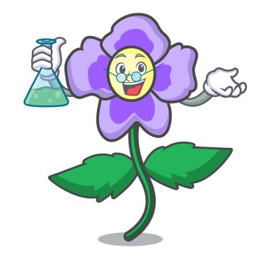 Profesör homo çiçek karakter karikatür vektör çizim