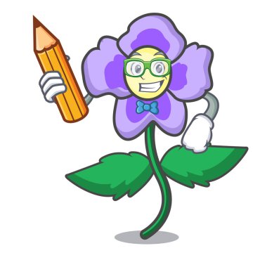 Öğrenci homo çiçek karakter karikatür vektör çizim