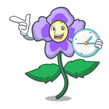 Saat homo çiçek karakter karikatür vektör çizim ile