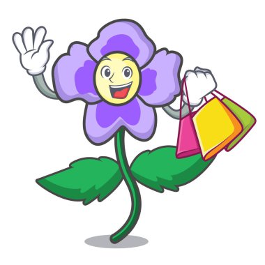 Alışveriş homo çiçek karakter karikatür vektör çizim
