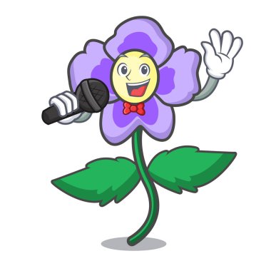 Şarkı homo çiçek maskot karikatür vektör çizim