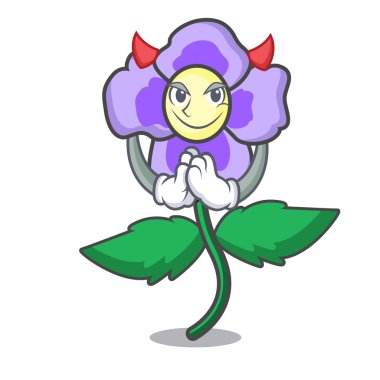 Şeytan homo çiçek maskot karikatür vektör çizim