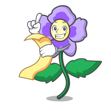 Menü homo çiçek maskot karikatür vektör çizim ile