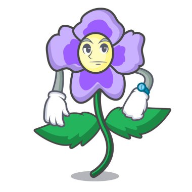 Homo çiçek maskot karikatür bekliyor