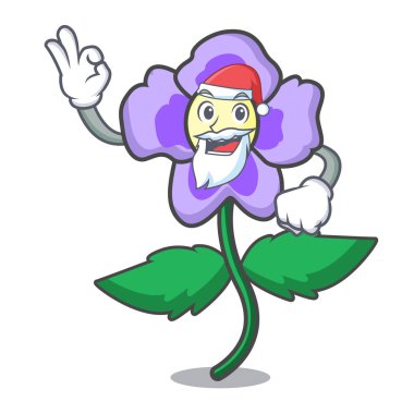 Santa homo çiçek maskot çizgi film