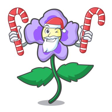 Santa şeker homo çiçek maskot karikatür ile